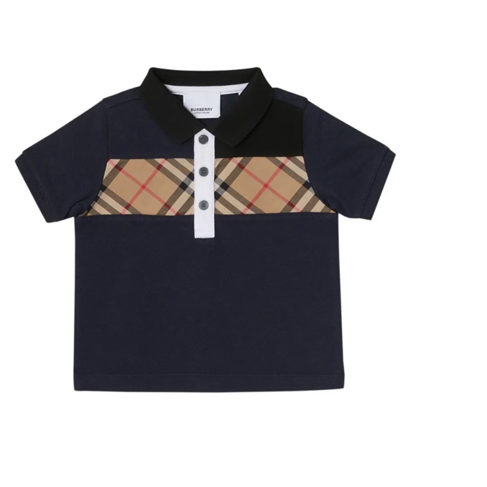Jeff Contrasting Polo w/ Check Chest,